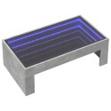 VidaXL Stolik kawowy z LED Infinity, szarość betonu, 90x50x30 cm