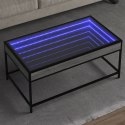 VidaXL Stolik kawowy z LED Infinity, szary dąb sonoma, 90x50x41 cm