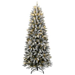 VidaXL Sztuczna choinka, ośnieżona, 150 lampek LED, 120 cm