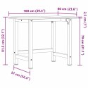 VidaXL Stolik roboczy, 100x(55-60)x81,5 cm, lite drewno bukowe