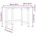 VidaXL Stolik roboczy, 100x(55-60)x81,5 cm, lite drewno bukowe