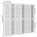 VidaXL Parawan pokojowy, 6-panelowy, czarny, lite drewno paulowni