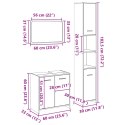 VidaXL 3-cz. zestaw mebli łazienkowych, kolor dąb sonoma