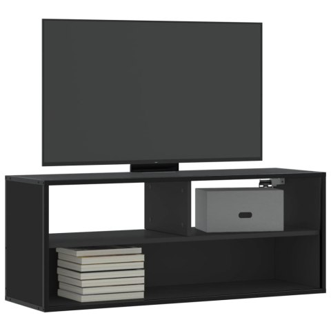 VidaXL Szafka pod TV, czarna, 100x31x39,5 cm, materiał drewnopochodny