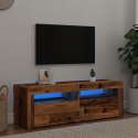 VidaXL Szafka pod TV z oświetleniem LED, stare drewno, 120x35x40 cm