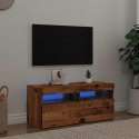 VidaXL Szafka pod TV z oświetleniem LED, stare drewno, 90x35x40 cm