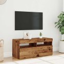 VidaXL Szafka pod TV z oświetleniem LED, stare drewno, 90x35x40 cm