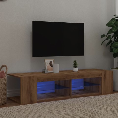 VidaXL Szafka pod TV z oświetleniem LED, dąb artisan, 135x39x30 cm