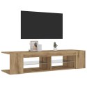 VidaXL Szafka pod TV z oświetleniem LED, dąb artisan, 135x39x30 cm