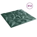 VidaXL Panele ścienne, 12 szt., zielone, 50x50 cm, XPS, 3 m², ametyst