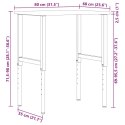 VidaXL Stolik roboczy, 80x60x(71,5-98) cm, drewno dębowe