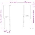 VidaXL Stolik roboczy, ciemny brąz, 100x60x(71,5-98) cm, drewno dębowe