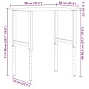 VidaXL Stolik roboczy, ciemny brąz, 80x60x(71,5-98) cm, drewno dębowe