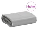 VidaXL Plandeka, szara, 4x4 m, 650 g/m²