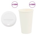 VidaXL Papierowe kubki z pokrywkami, 1000 szt., 16oz, 400ml