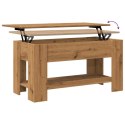 VidaXL Stolik kawowy Artisan Oak 101x49x52 cm Drewno klejone