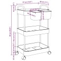 VidaXL Wózek do przechowywania, 3-poziomowa, 37x28x68 cm