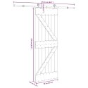 VidaXL Drzwi przesuwne z osprzętem, 70x210 cm, lite drewno sosnowe