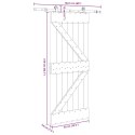 VidaXL Drzwi przesuwne z osprzętem, 85x210 cm, lite drewno sosnowe