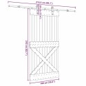 VidaXL Drzwi przesuwne z osprzętem, 100x210 cm, lite drewno sosnowe