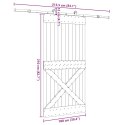 VidaXL Drzwi przesuwne z osprzętem, 100x210 cm, lite drewno sosnowe