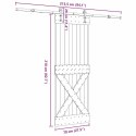 VidaXL Drzwi przesuwne z osprzętem, 70x210 cm, lite drewno sosnowe