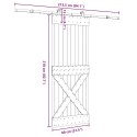 VidaXL Drzwi przesuwne z osprzętem, 80x210 cm, lite drewno sosnowe