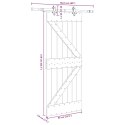 VidaXL Drzwi przesuwne z osprzętem, 85x210 cm, lite drewno sosnowe