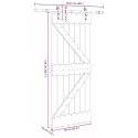 VidaXL Drzwi przesuwne z osprzętem, 85x210 cm, lite drewno sosnowe