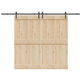 VidaXL System do montażu drzwi przesuwnych, 152,5 cm, stal, czarny