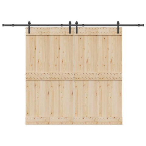 VidaXL System do montażu drzwi przesuwnych, 152,5 cm, stal, czarny