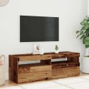 VidaXL Szafka pod TV z oświetleniem LED, stare drewno, 120x35x40 cm