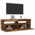 VidaXL Szafka pod TV z oświetleniem LED, stare drewno, 120x35x40 cm