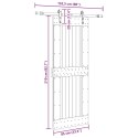 VidaXL Drzwi przesuwne z osprzętem, 85x210 cm, lite drewno sosnowe