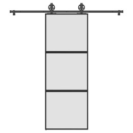 VidaXL Drzwi przesuwne z zestawem okuć Szkło hartowane i aluminium