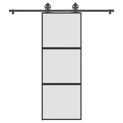 VidaXL Drzwi przesuwne z zestawem okuć Szkło hartowane i aluminium