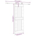 VidaXL Drzwi przesuwne z osprzętem, 80x210 cm, lite drewno sosnowe