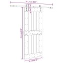 VidaXL Drzwi przesuwne z osprzętem, 95x210 cm, lite drewno sosnowe