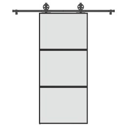 VidaXL Drzwi przesuwne z zestawem okuć Szkło hartowane i aluminium