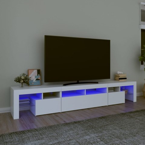 VidaXL Szafka pod TV z oświetleniem LED, biała, 230x36,5x40 cm