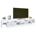 VidaXL Szafka pod TV z oświetleniem LED, biała, 260x36,5x40 cm