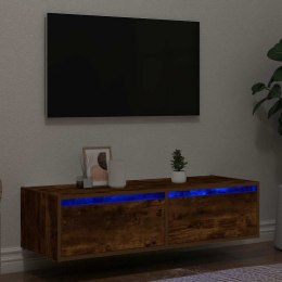 VidaXL Szafka pod TV z LED, przydymiony dąb, 100x35,5x25 cm