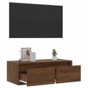 VidaXL Szafka pod TV z oświetleniem LED, brązowy dąb, 75x35,5x25 cm