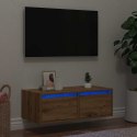 VidaXL Szafka pod TV z oświetleniem LED, dąb artisan, 75x35,5x25 cm