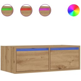 VidaXL Szafka pod TV z oświetleniem LED, dąb artisan, 75x35,5x25 cm