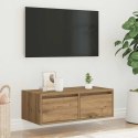 VidaXL Szafka pod TV z oświetleniem LED, dąb artisan, 75x35,5x25 cm