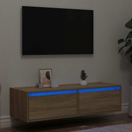 VidaXL Szafka pod TV z oświetleniem LED, dąb sonoma, 100x35,5x25 cm