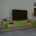 VidaXL Szafka pod TV z oświetleniem LED, dąb sonoma, 260x36,5x40 cm