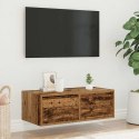 VidaXL Szafka pod TV z oświetleniem LED, stare drewno, 75x35,5x25 cm