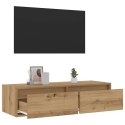 VidaXL Szafka pod TV z oświetleniem LED, dąb artisan, 100x35,5x25 cm